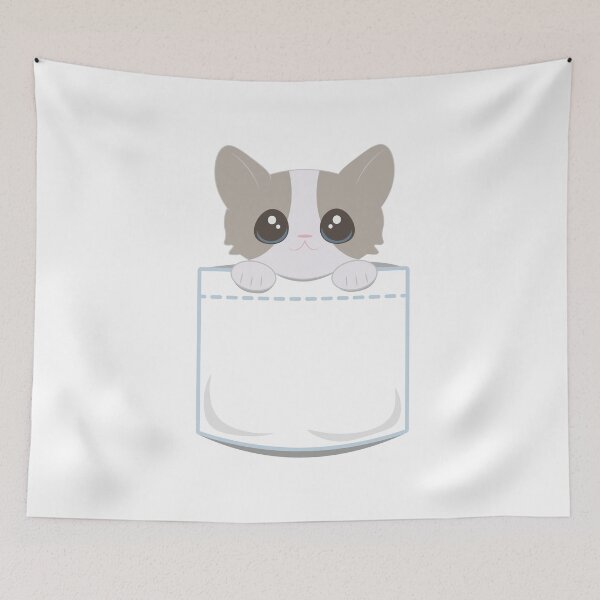 Item preview, Brown and White Pocket Kitty designed and sold by pinkwinkpop.