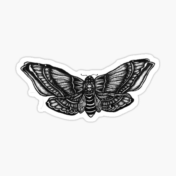 Deathheadhawk Moth Badge Reel Holder Retractable Nurse Calaveras Goth Dark  Art Vintage Antique Wings Gothic Brooch Black Skull Butterfly 