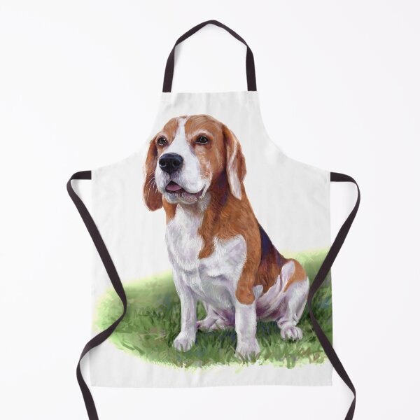 Item preview, Beagle dog sitting on green yard, digital painting designed and sold by hadkhanong.