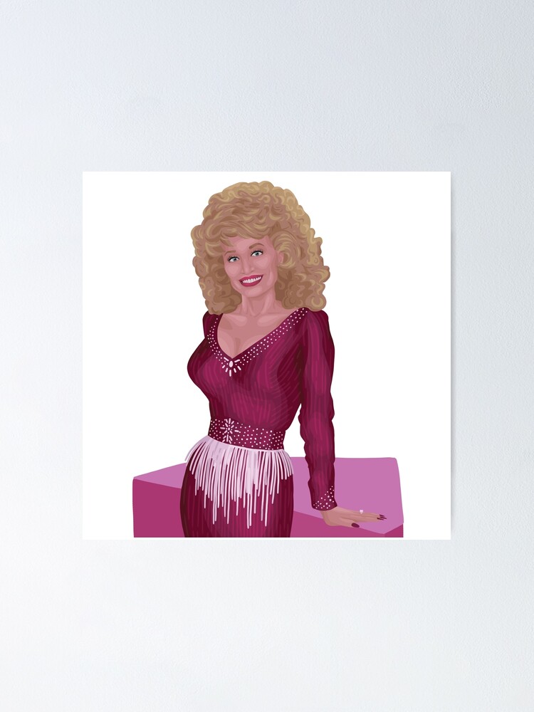 Dolly Parton In Pink Poster By Reaganlangston Redbubble