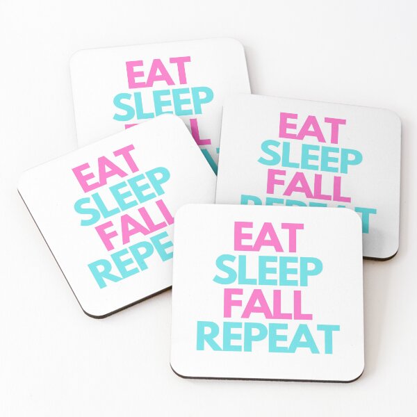 Item preview, Eat, sleep, fall repeat - pink and aqua green designed and sold by simplysharon.