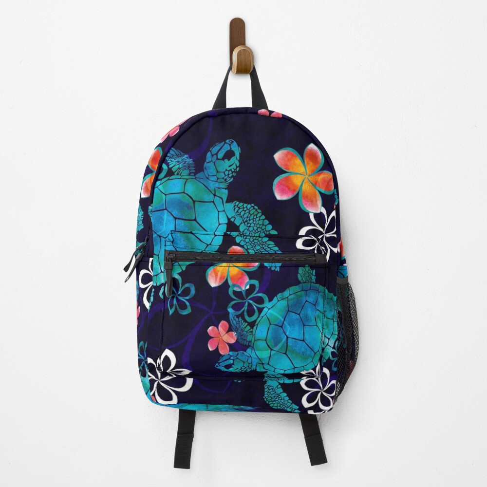Sea Turtle with Flowers Backpack