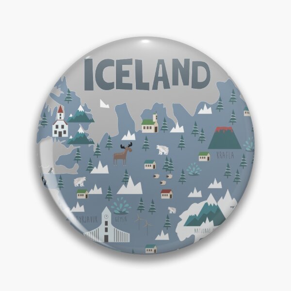 Item preview, ICELAND illustrated map designed and sold by Trio's Stuff.