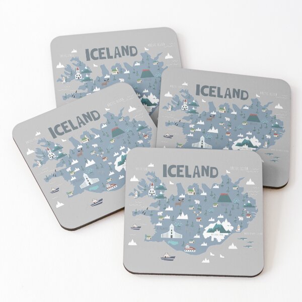 Item preview, ICELAND illustrated map designed and sold by Trio's Stuff.