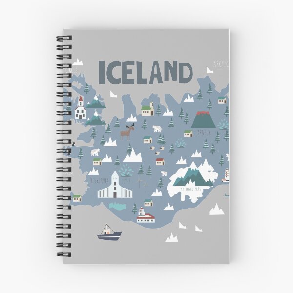 Item preview, ICELAND illustrated map designed and sold by Trio's Stuff.