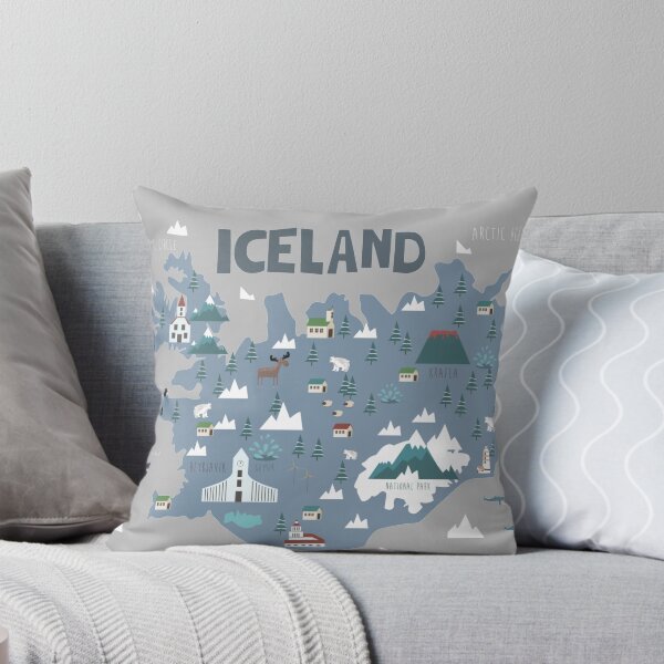 Item preview, ICELAND illustrated map designed and sold by Trio's Stuff.