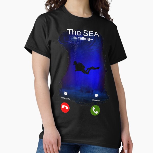 Item preview, The Sea is Calling for Scuba Divers, Funny Quotes designed and sold by Poloy.