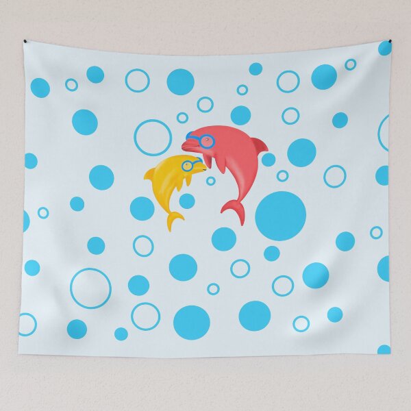 Item preview, Golden and Red dolphin pattern designed and sold by Aerithcloud01.