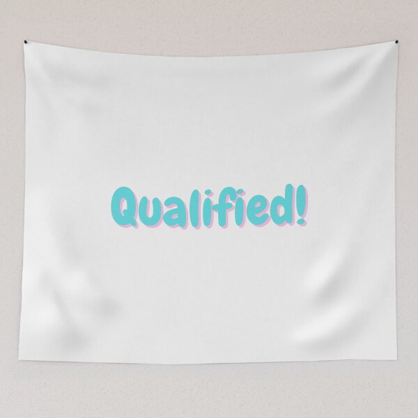 Item preview, Qualified! - aqua green with pink shadow designed and sold by simplysharon.