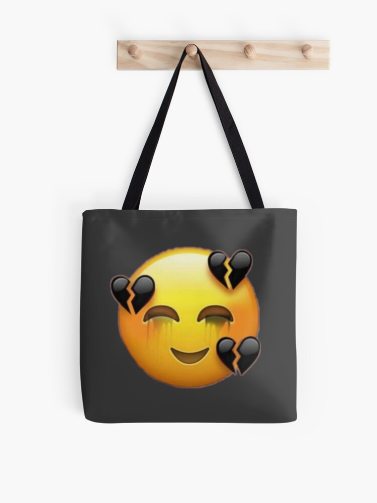 Smiley Face Tote bag (Black) – Weathered Pony