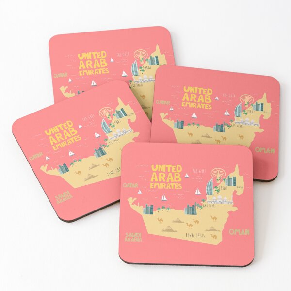 Item preview, UAE illustrated map designed and sold by Trio's Stuff.