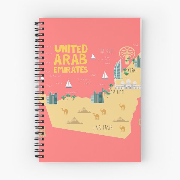 Item preview, UAE illustrated map designed and sold by Trio's Stuff.