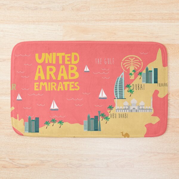 Item preview, UAE illustrated map designed and sold by Trio's Stuff.