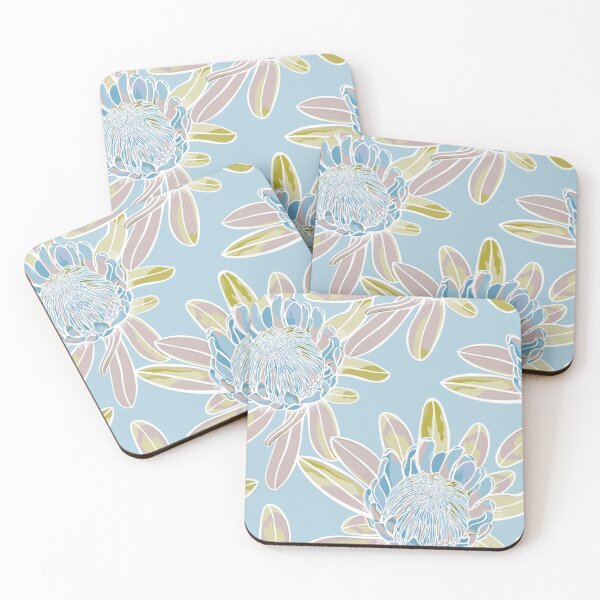 Item preview, Romantic Protea Garden - Blue and Green designed and sold by Sketchbook Designs.