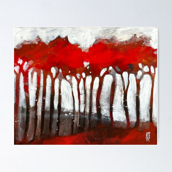 A forest of red trees Poster