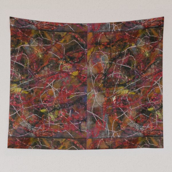Item preview, Russett Red, Yellow, Black Wool  and Other Fibres Fused Together  designed and sold by Hanlar.