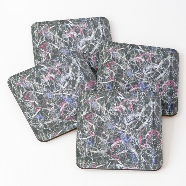 Item preview, Fibre Fusion of Black, Silver, Blue & Pink Unspun Wool and Threads Art by FAB designed and sold by Hanlar.