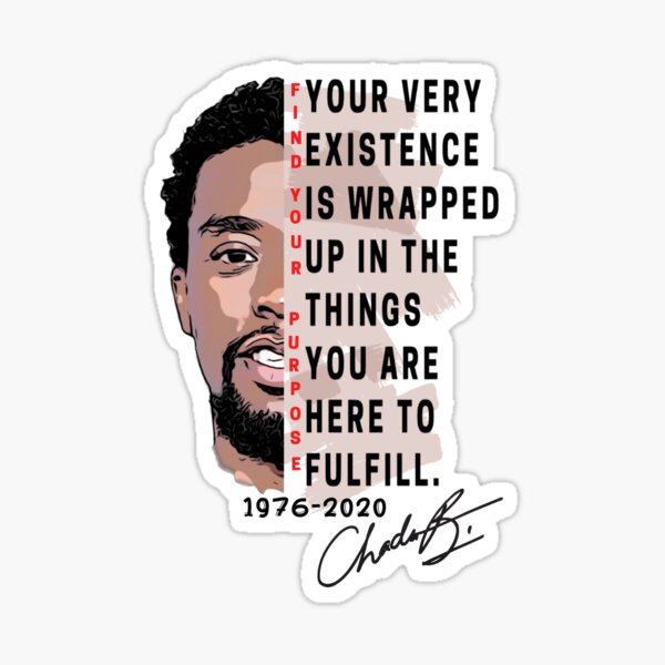 Chadwick Boseman | Find Your Purpose | red Sticker