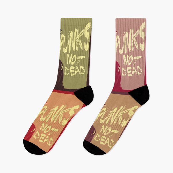 Item preview, Sepia Style Punks not Dead Charlie Chaplin Typographic Illustration designed and sold by LJWDesigns.