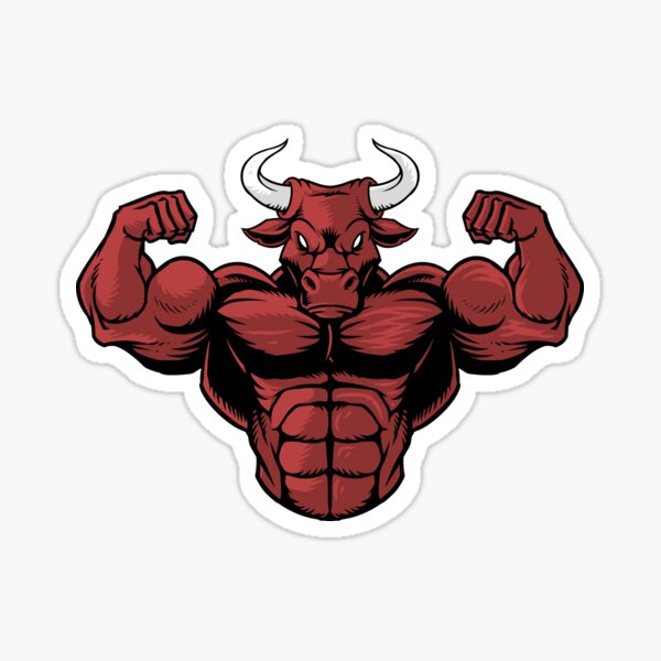 Red Strong Bull Sticker