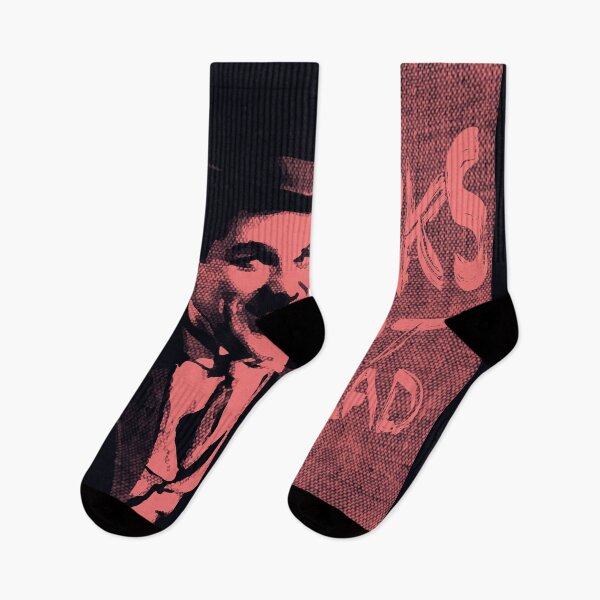Item preview, Red Sepia Style Punks not Dead Charlie Chaplin Typographic Illustration designed and sold by LJWDesigns.