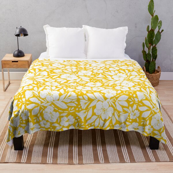 Item preview, White Floral On Yellow designed and sold by mariamsol.