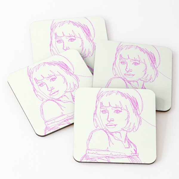 Item preview, pink girl line drawing  designed and sold by Hetbet123.