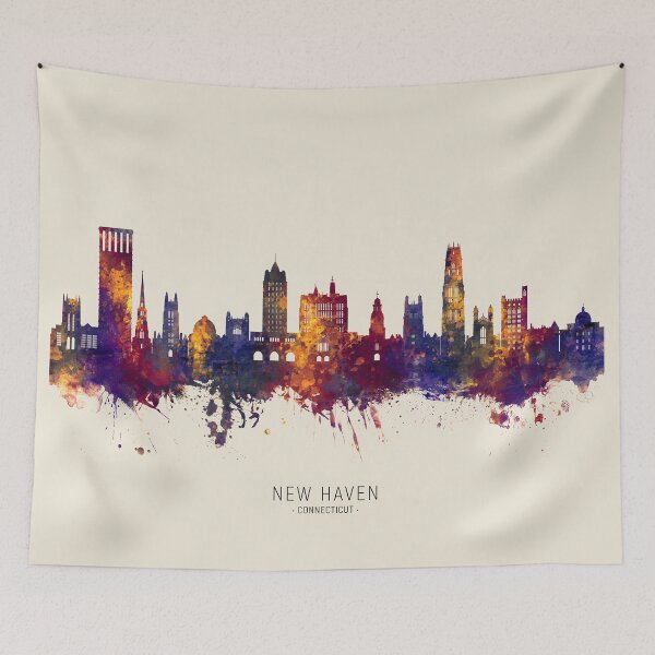 Item preview, New Haven Connecticut Skyline designed and sold by ArtPrints.