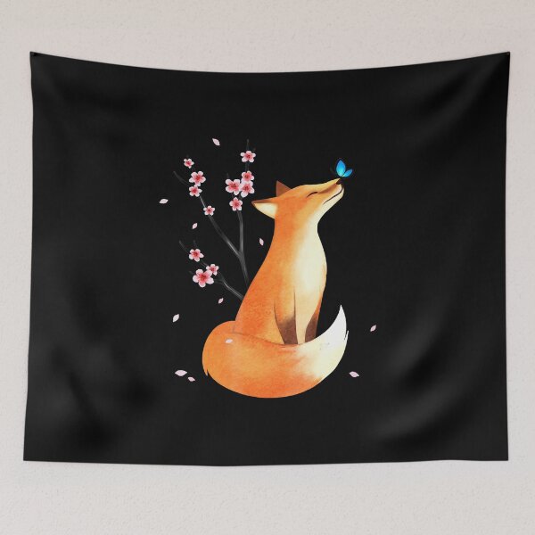 Item preview, Fox Japanese Cherry Blossom Flower Vintage designed and sold by MagicJohnson22.