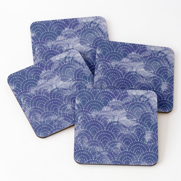Item preview, Japanese Sashiko Pattern with Abstract Background designed and sold by mchristyani.
