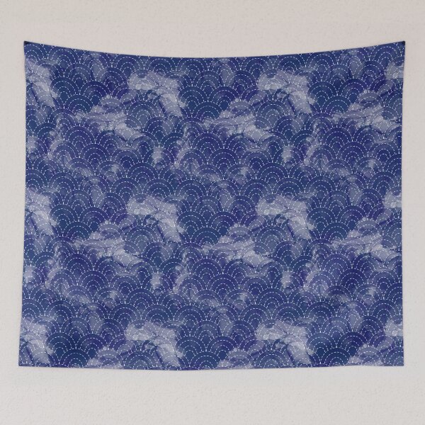 Item preview, Japanese Sashiko Pattern with Abstract Background designed and sold by mchristyani.