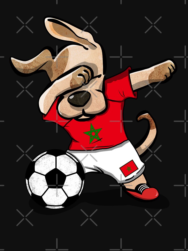 Discover Dabbing Dog Morocco Soccer Jersey Moroccan Football Team T-Shirt