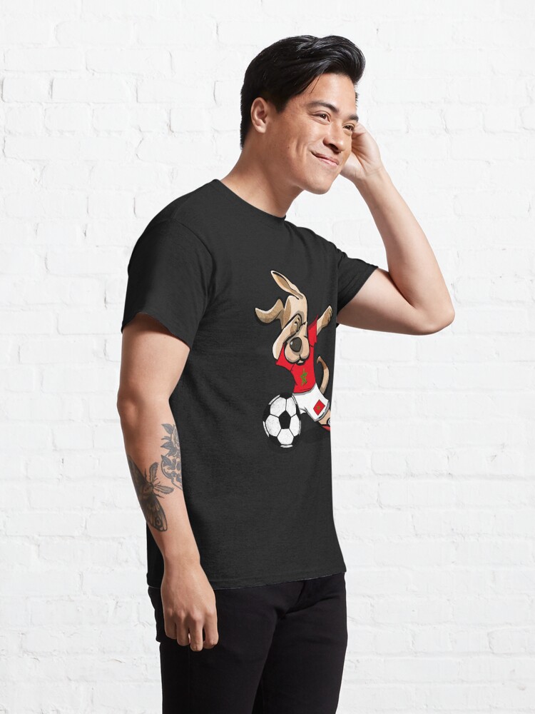 Discover Dabbing Dog Morocco Soccer Jersey Moroccan Football Team T-Shirt