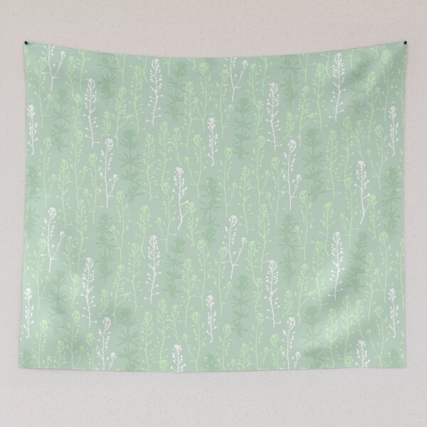 Item preview, Fresh morning greenary. Summer. Wild herbs seamless pattern on delicate green. Stay wild. Wild life designed and sold by Yulia Chepurova.