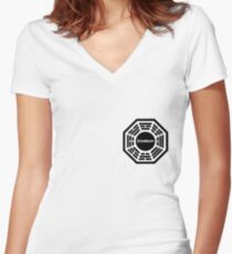 Dharma Initiative logo uniform Women's Fitted V-Neck T-Shirt