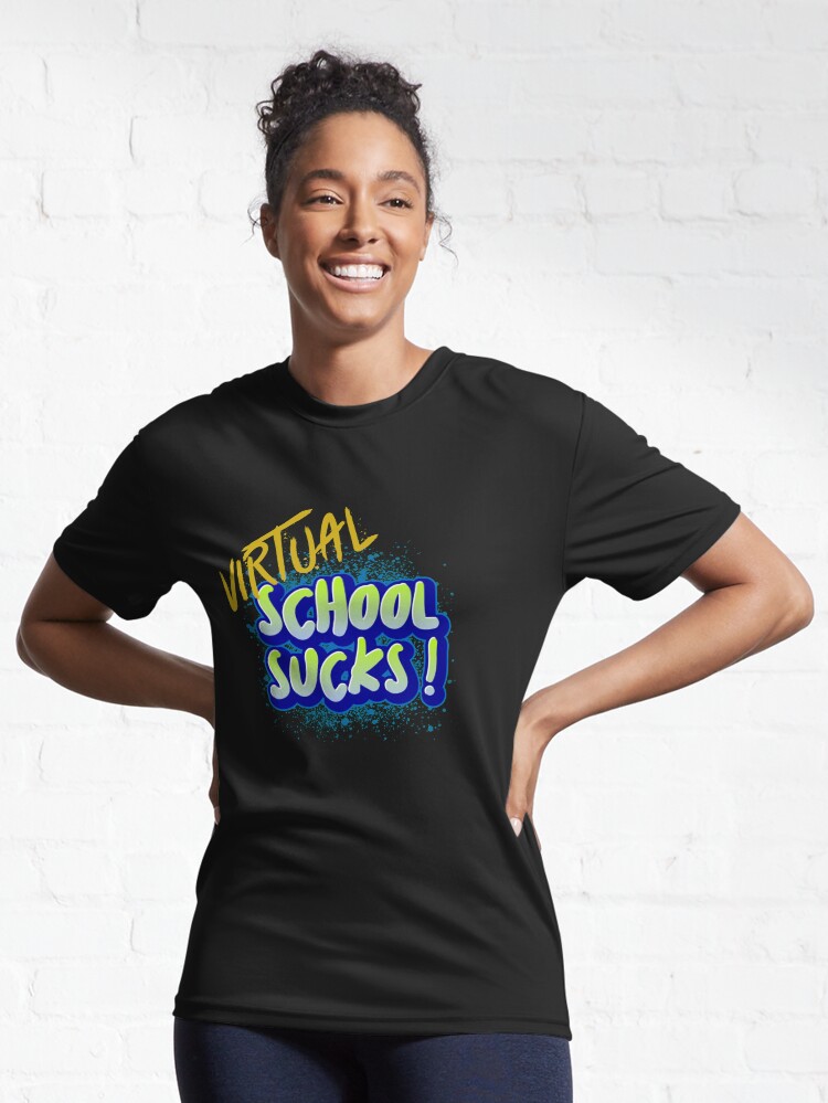 Alternate view of Virtual School Sucks Active T-Shirt