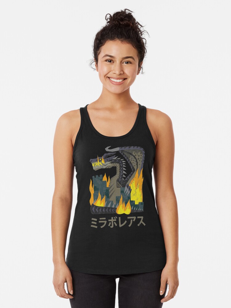 Thumbnail 1 of 3, Racerback Tank Top, Monster Hunter World Iceborne Fatalis Kanji Icon designed and sold by BrotherOfPerl.