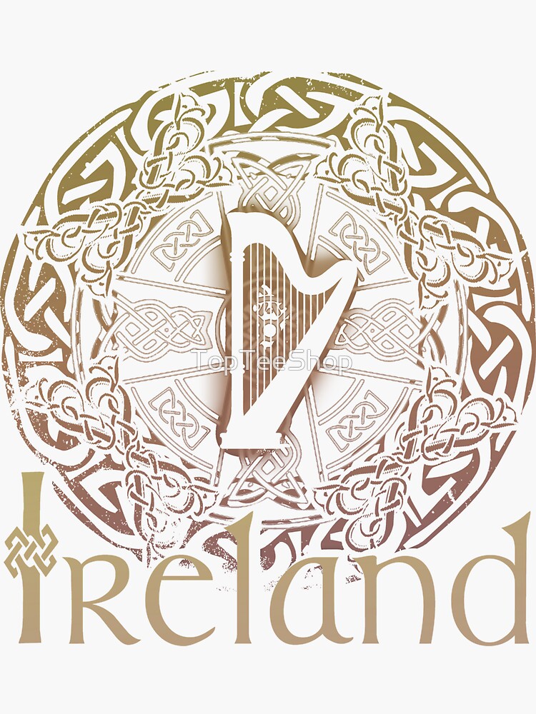 Celtic Tshirt Irish Harp Circle Knot Ireland St. Paddy's Day Celtic Tshirt Irish Harp Circle Knot Ireland St. Paddy's Day