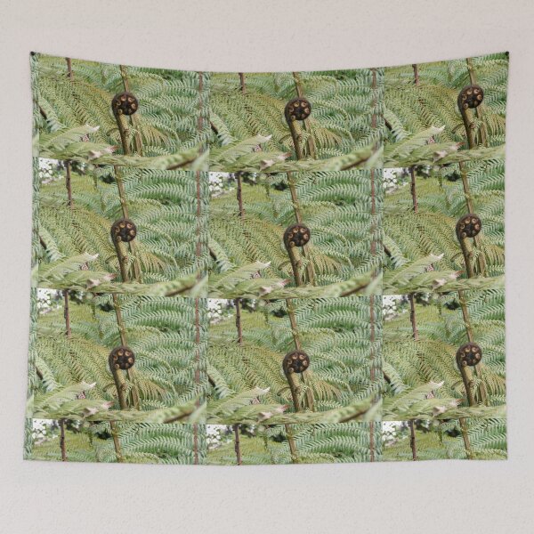 Item preview, Silver Fern Ponga Unfurling Frond Green Leaf Brown Koru designed and sold by Hanlar.