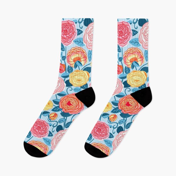 Item preview, Coral, Yellow & Blue Climbing Rosa Vines designed and sold by TigaTiga.