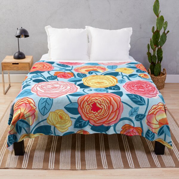 Item preview, Coral, Yellow & Blue Climbing Rosa Vines designed and sold by TigaTiga.
