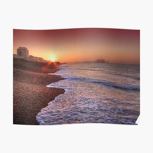 Brighton Seafront Sunrise 2 - HDR Poster