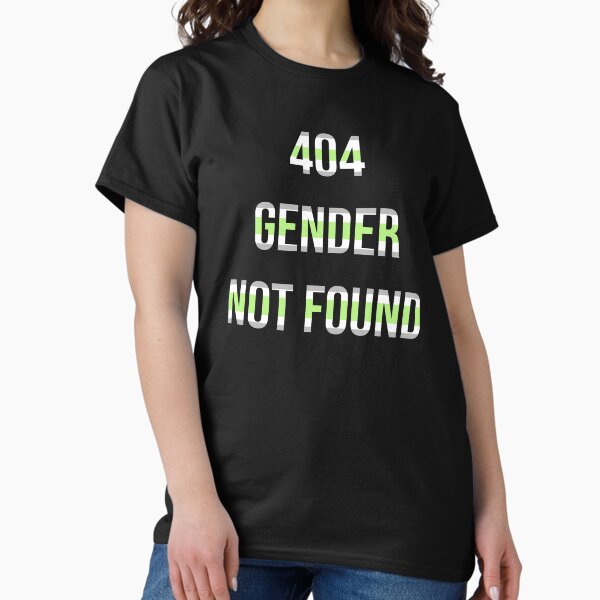 Vista previa del artículo con la obra «Agender 404 género no encontrado», diseñado y vendido por flowerblossoms.