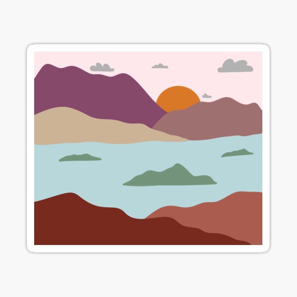 Paysage couché de soleil Sticker