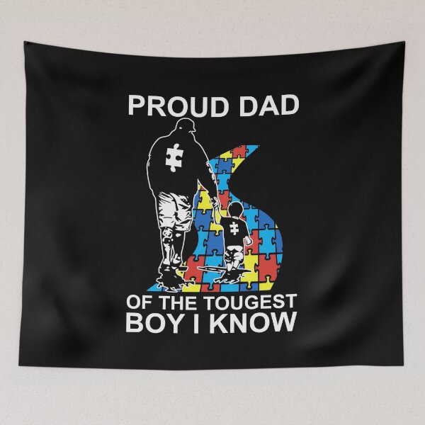 Item preview, Proud Dad Of The Tougest Boy I Know Autism designed and sold by shlebah.