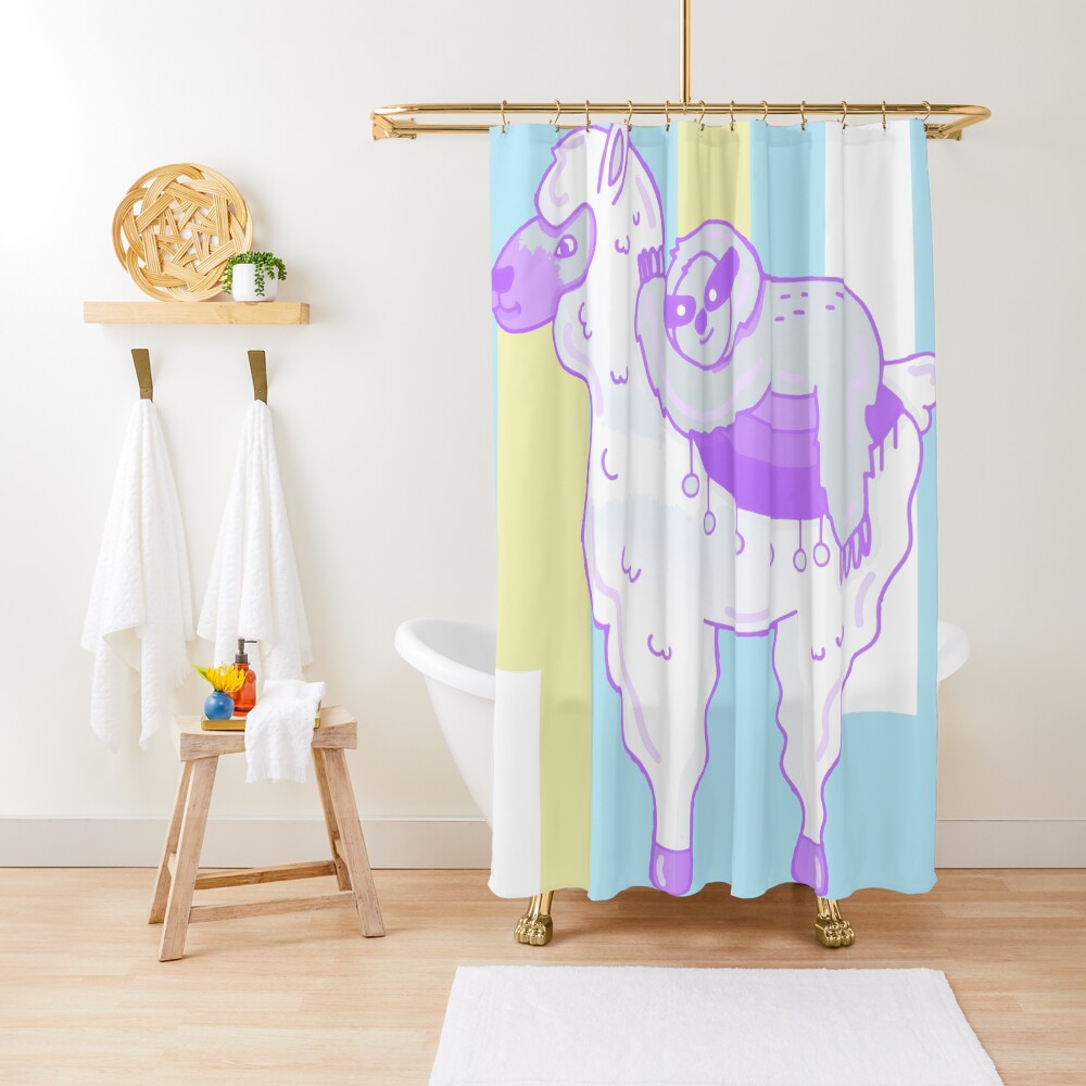 Alpaca & Sloth Best Friends Shower Curtain