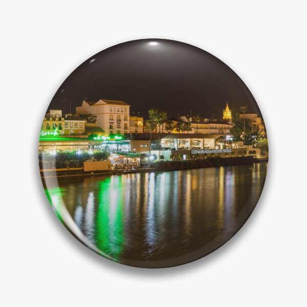 Item preview, Rich Velvety Currents - Guadalquivir River Waterfront Bars and Restaurants and Triana Bridge designed and sold by Georgia Mizuleva.