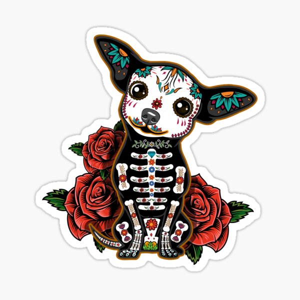 Item preview, Chihuahua dia de los muertos day of the dead Dog sugar skull designed and sold by NEMRYS.