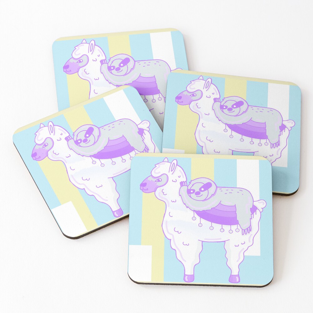 Alpaca & Sloth Best Friends Coasters (Set of 4)