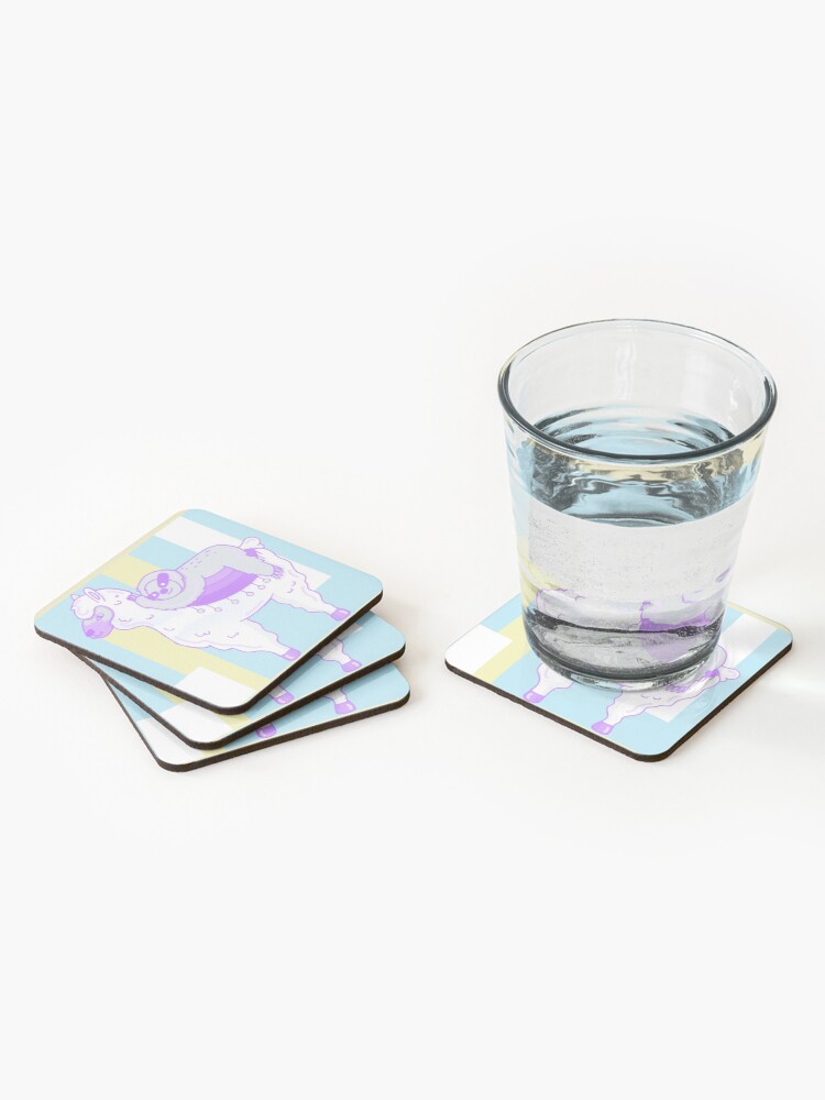 Alternate view of Alpaca & Sloth Best Friends Coasters (Set of 4)